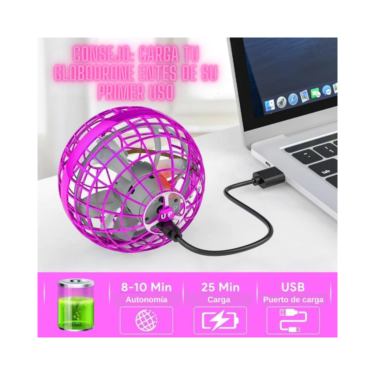 ESFERA VOLADORA CON LUCES LED 01 unidad